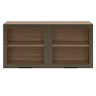 Armário Aéreo 120cm Com 2 Portas Em Vidro Fumê Etna Carvalho