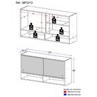 Armário Aéreo 120cm Com Portas De Vidro Paris Multimóveis Mp2