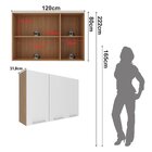 Armário Aéreo 120cm X 80cm X 31,8cm Com 3 Portas Freijó/branco