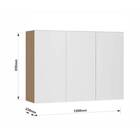 Armário Aéreo 3 Portas 120x85x33cm Madeira Freijó Slim Luciane