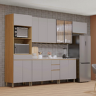 Armário Aéreo 3 Portas 120x85x33cm Madeira Freijó Slim Luciane