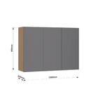 Armário Aéreo 3 Portas 120x85x33cm Madeira Freijó Slim Luciane