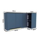 Armário Aéreo 135cm 2 Portas Canto Cozinha Flórida Azul Órion