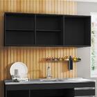 Armário Aéreo 150cm 3 Portas Argélia Preto