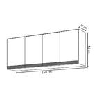 Armário Aéreo 150cm 4 Portas Andréia Branco - Ajl Móveis