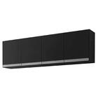 Armário Aéreo 150cm 4 Portas Andréia Preto - Ajl Móveis