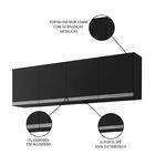 Armário Aéreo 150cm 4 Portas Andréia Preto - Ajl Móveis