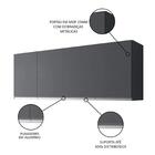 Armário Aéreo 160cm 4 Portas Andréia Cinza - Ajl Móveis