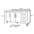 Armário Aéreo 160cm E Balcão Gabinete Com Pia Inox 150cm
