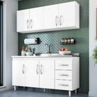 Armário Aéreo 160cm E Balcão Gabinete Com Pia Inox 150cm