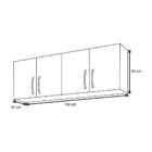 Armário Aéreo 160cm E Balcão Gabinete Isabel Com Pia Inox 150