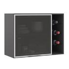 Armário Aéreo 1 Porta 0,80m Com Adega Lotus Grafite - Fdecor