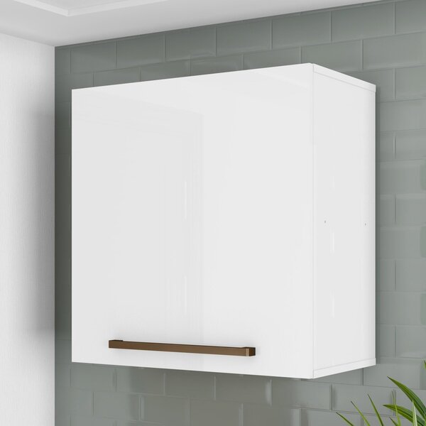 Armário Aéreo 1 Porta 1 Prateleira Favorita Branco Lacca