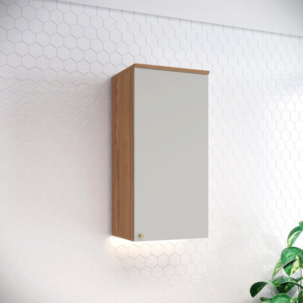 Armário Aéreo 1 Porta 40cm Yasmin Espresso Móveis Nature/arei