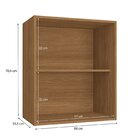 Armário Aéreo 1 Porta 60cm Ciela Azul/canela