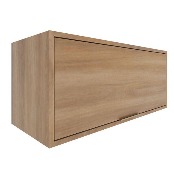 Armário Aéreo 1 Porta 80cm Thalita  Nogal Manchester/preto