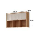 Armário Aéreo 1 Porta Basculante 3 Nichos 120cm Helen Yescasa