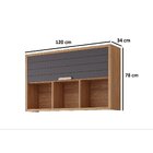 Armário Aéreo 1 Porta Basculante 3 Nichos 120cm Luiza Yescasa