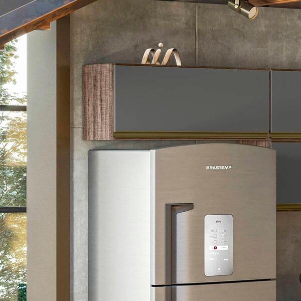 Armário Aéreo 1 Porta Basculante 80 Cm 100% Mdf Amêndoa Rústi