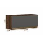 Armário Aéreo 1 Porta Basculante 80 Cm 100% Mdf Amêndoa Rústi