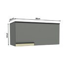 Armário Aéreo 1 Porta Basculante 80cm Grafite Cozinha Flórida