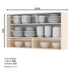 Armário Aéreo 1 Porta Basculante De Vidro 120 Cm Évelin Off W