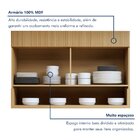 Armário Aéreo 1 Porta Basculante De Vidro Temperado E Nicho 1