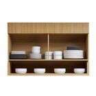 Armário Aéreo 1 Porta Basculante De Vidro Temperado E Nicho 1