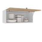 Armário Aéreo 1 Porta Basculante Pérola Branco/carvalho