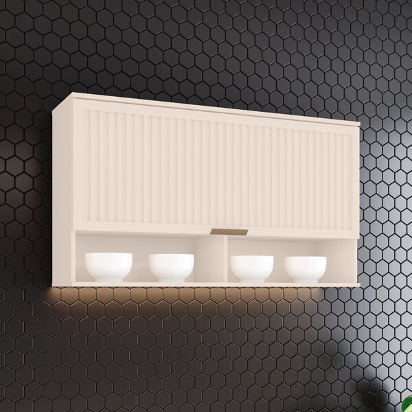 Armário Aéreo 1 Porta Basculante Ripado 120 Cm Aurora Espress