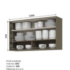 Armário Aéreo 1 Porta Basculante Ripado 120cm Connect Duna/cr