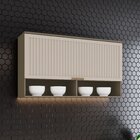 Armário Aéreo 1 Porta Basculante Ripado 120cm Connect Duna/cr