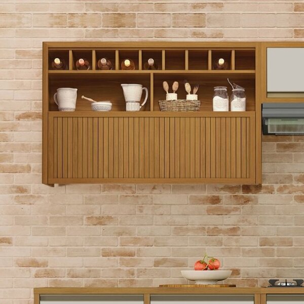 Armário Aéreo 1 Porta Basculante Ripado Baronesa E Imperatriz