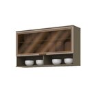 Armário Aéreo 1 Porta Basculante Vidro 120cm 100% Mdf Aurora