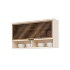 Armário Aéreo 1 Porta Basculante Vidro 120cm 100% Mdf Aurora