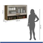 Armário Aéreo 1 Porta Com Vidro E 2 Nichos 120cm Pérola Ipê/o