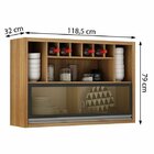 Armario Aereo 1 Porta De Vidro 3 Nichos Jade  Carvalho/grafite