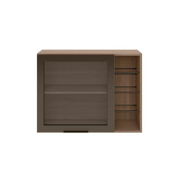 Armário Aéreo 1 Porta De Vidro Com Adega Jaipur Carvalho