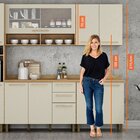 Armário Aéreo 1 Porta Em Vidro 1 Nicho 120cm Pérola Valdemóve