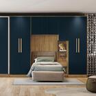 Armário Aéreo 1 Porta Kappesberg Adapt Nogueira/azul Profundo