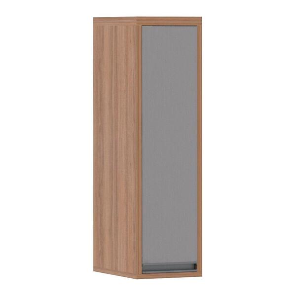 Armário Aéreo 20 Cm 1 Porta 1 Prateleira Vanilla Com Cinza