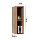 Armário Aéreo 20 Cm 1 Porta 1 Prateleira Vanilla Com Cinza