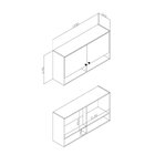 Armário Aéreo 2 Portas 120 Cm Torino Mel