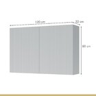 Armário Aéreo 2 Portas 120cm Ripado  100% Mdf Rainha Branco