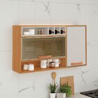 Armário Aéreo 2 Portas 120cm Vidro Reflecta Nicho Garrafeiro