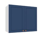 Armário Aéreo 2 Portas 80 Cm Pérola Yescasa Branco/azul