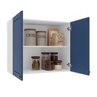 Armário Aéreo 2 Portas 80 Cm Pérola Yescasa Branco/azul