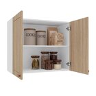 Armário Aéreo 2 Portas 80 Cm Pérola Yescasa Branco/carvalho