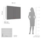 Armário Aéreo 2 Portas 80 Cm Pérola Yescasa Branco/cinza