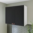 Armário Aéreo 2 Portas 80 Cm Pérola Yescasa Branco/preto